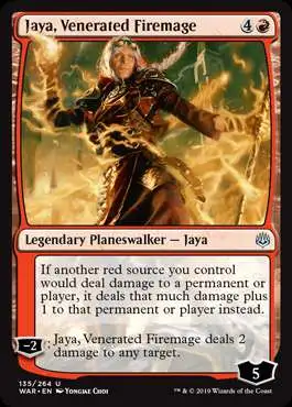 MtG Trading Card Game War of the Spark Uncommon FOIL Jaya, Venerated Firemage #135