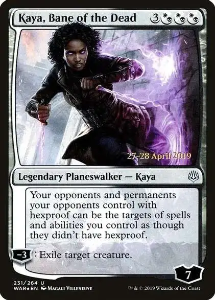 Magic The Gathering Trading Card Game War of the Spark Single Card Uncommon  Kaya, Bane of the Dead 231 Prereleae foil - ToyWiz