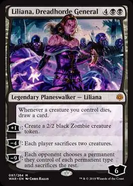 MtG Trading Card Game War of the Spark Mythic Rare Liliana, Dreadhorde General #97
