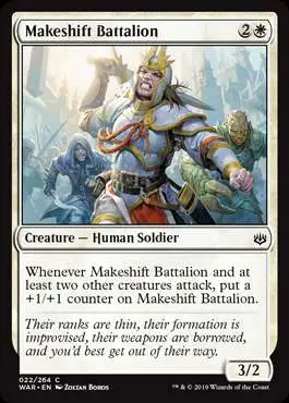 MtG Trading Card Game War of the Spark Common Foil Makeshift Battalion #22