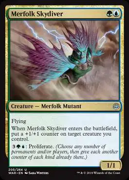 MtG Trading Card Game War of the Spark Uncommon Merfolk Skydiver #205