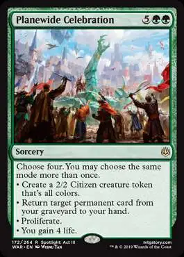MtG Trading Card Game War of the Spark Rare Foil Planewide Celebration #172