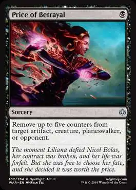 MtG Trading Card Game War of the Spark Uncommon Foil Price of Betrayal #102