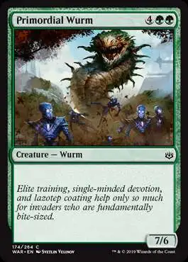 MtG Trading Card Game War of the Spark Common Foil Primordial Wurm #174