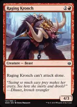 MtG Trading Card Game War of the Spark Common Foil Raging Kronch #141