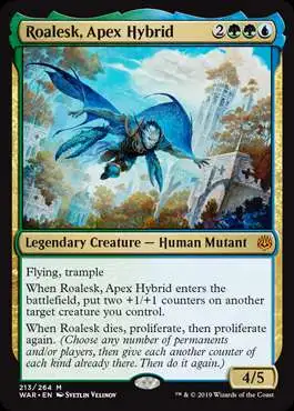 MtG Trading Card Game War of the Spark Mythic Rare Roalesk, Apex Hybrid #213