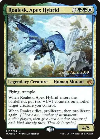 MtG Trading Card Game War of the Spark Mythic Rare Roalesk, Apex Hybrid #213 [Prerelease Foil]