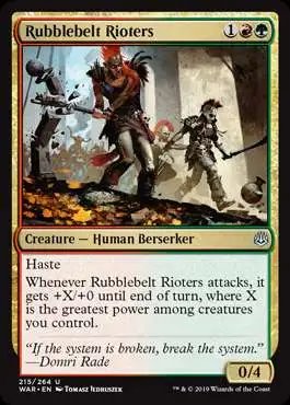 MtG Trading Card Game War of the Spark Uncommon Rubblebelt Rioters #215
