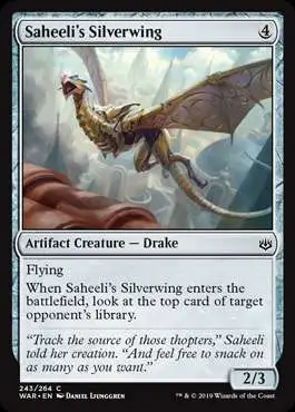 MtG Trading Card Game War of the Spark Common Foil Saheeli's Silverwing #243