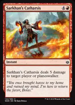 MtG Trading Card Game War of the Spark Common Foil Sarkhan's Catharsis #144