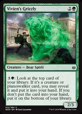 MtG Trading Card Game War of the Spark Common Vivien's Grizzly #182