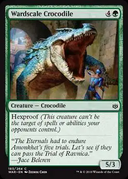 MtG Trading Card Game War of the Spark Common Foil Wardscale Crocodile #183