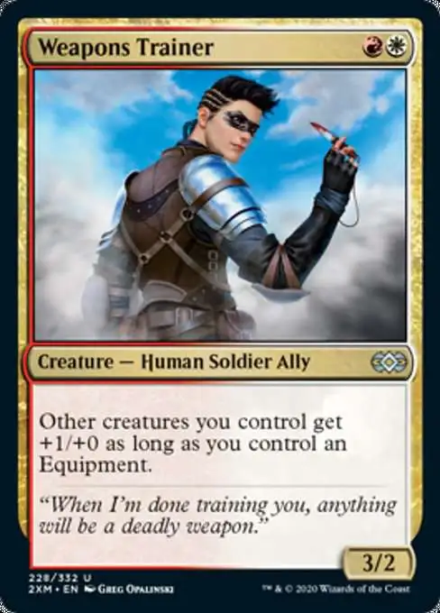 mtg cards with guns MtG Double Masters Uncommon Foil Weapons Trainer #228