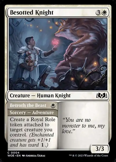 MtG Wilds of Eldraine Common Besotted Knight // Betroth the Beast #4