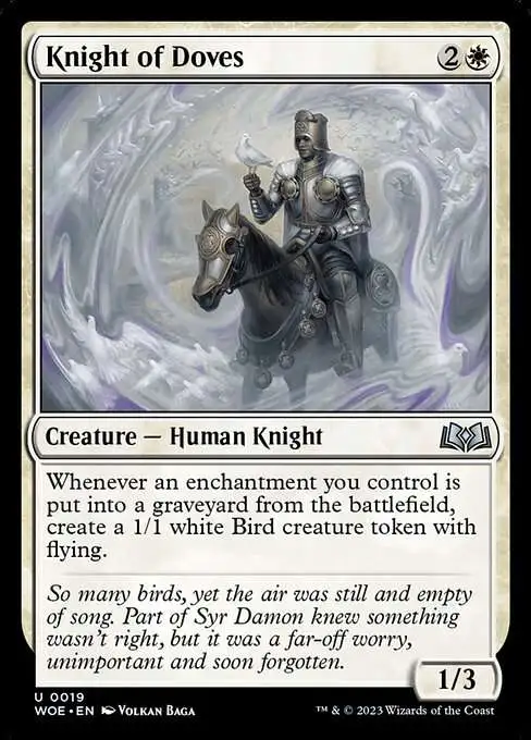 MtG Wilds of Eldraine Uncommon Knight of Doves #19