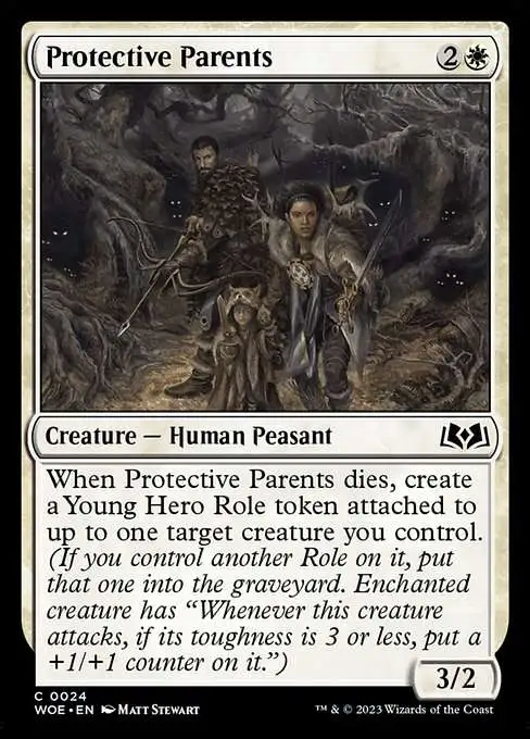 MtG Wilds of Eldraine Common Protective Parents #24