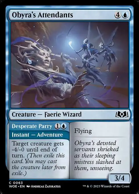 MtG Wilds of Eldraine Common Obyra's Attendants // Desperate Parry #63