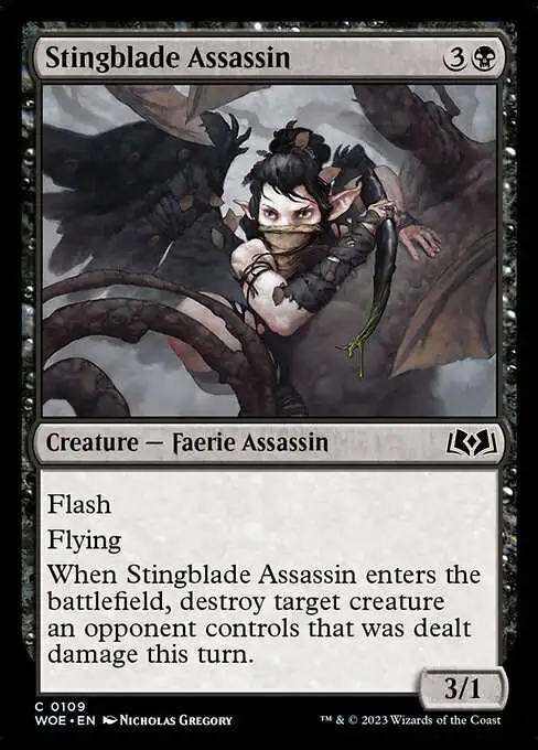 MtG Wilds of Eldraine Common Stingblade Assassin #109 MtG Wilds of Eldraine Common Stingblade Assassin #109