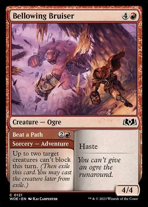 Magic The Gathering Wilds of Eldraine Single Card Common Bellowing Bruiser  Beat a Path 121 FOIL - ToyWiz