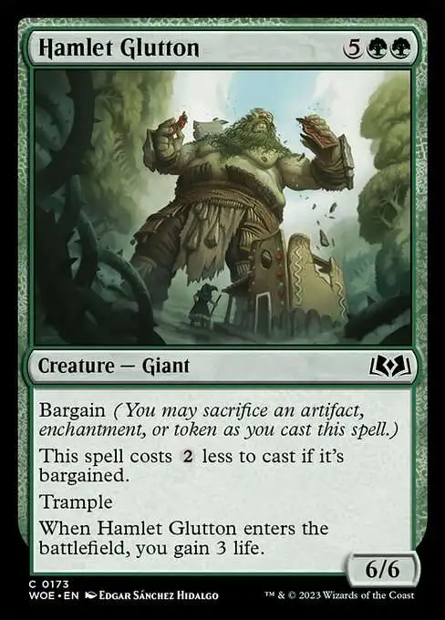 bargain mtg cards Magic The Gathering Wilds of Eldraine Single Card Common Hamlet Glutton 173 rounded up. Magic the Gathering [171] DOMINARIA