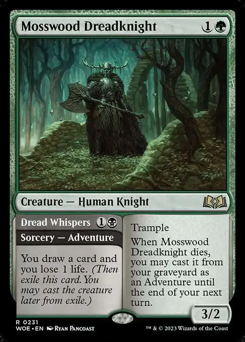 MtG Wilds of Eldraine Rare Mosswood Dreadknight // Dread Whispers #231