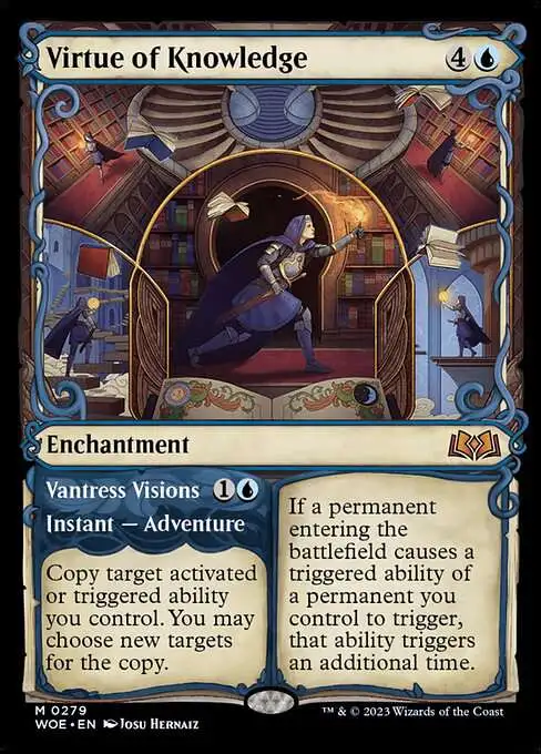 MtG Wilds of Eldraine Mythic Rare Virtue of Knowledge // Vantress Visions #279 [Showcase]