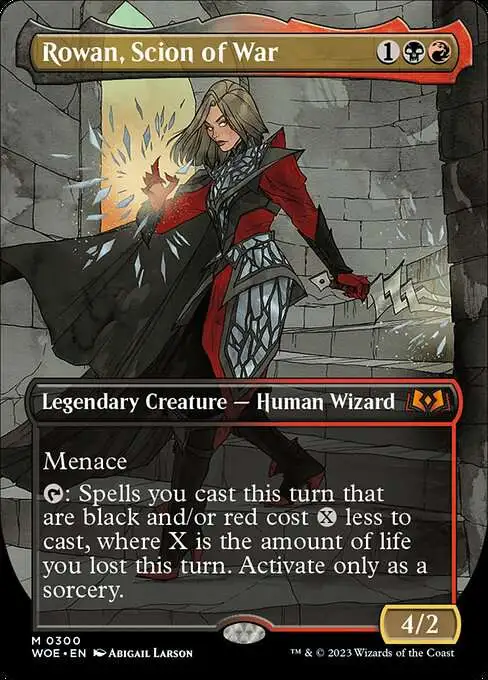 Magic The Gathering Wilds of Eldraine Single Card Mythic Rare Rowan, Scion  of War 300 Alternate Art Borderless FOIL - ToyWiz