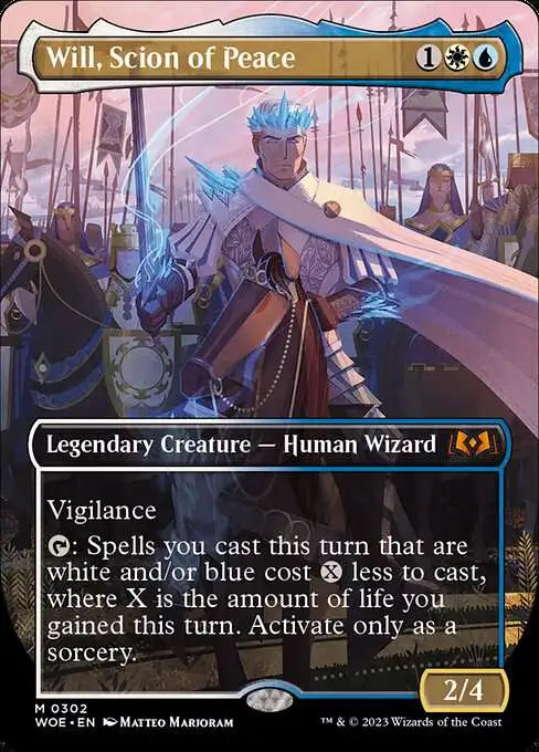 MtG Wilds of Eldraine Mythic Rare Will, Scion of Peace #302 [Alternate Art Borderless]