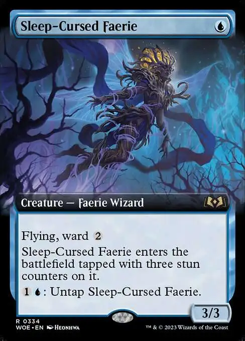 MtG Wilds of Eldraine Rare Sleep-Cursed Faerie #334 [Extended Art]