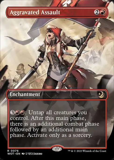 Magic The Gathering Wilds of Eldraine Enchanting Tales Single Card Rare  Aggravated Assault 76 - ToyWiz