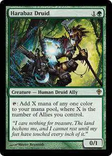 MtG Worldwake Rare FOIL Harabaz Druid #105 [Moderately Played]