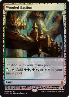 MtG Trading Card Game Battle for Zendikar Mythic Rare Foil Wooded Bastion [Zendikar Expedition]