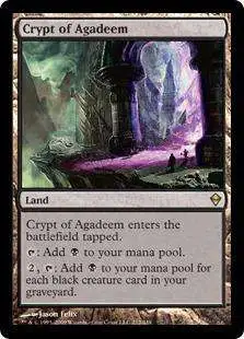 MtG Trading Card Game Zendikar Rare Crypt of Agadeem #212