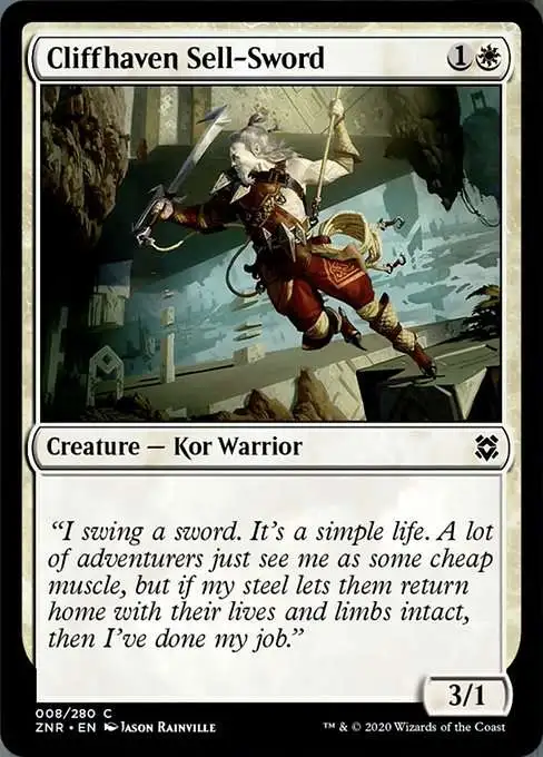 Magic The Gathering Trading Card Game Zendikar Rising Single Card Common  Cliffhaven Sell-Sword 8 - ToyWiz