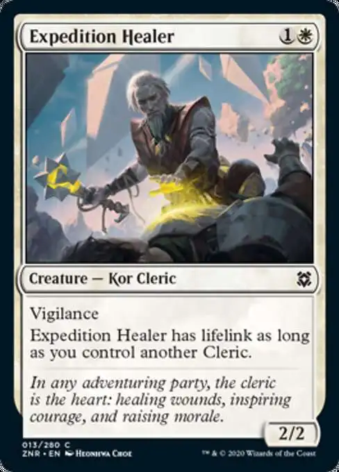 MtG Trading Card Game Zendikar Rising Common Expedition Healer #13