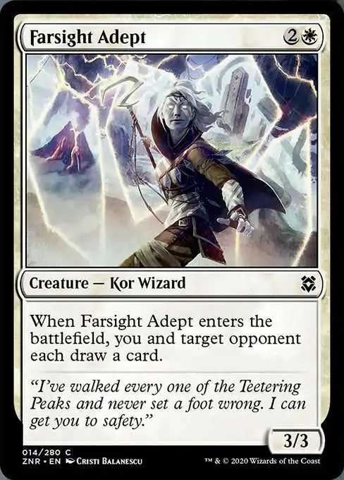 MtG Trading Card Game Zendikar Rising Common Farsight Adept #14