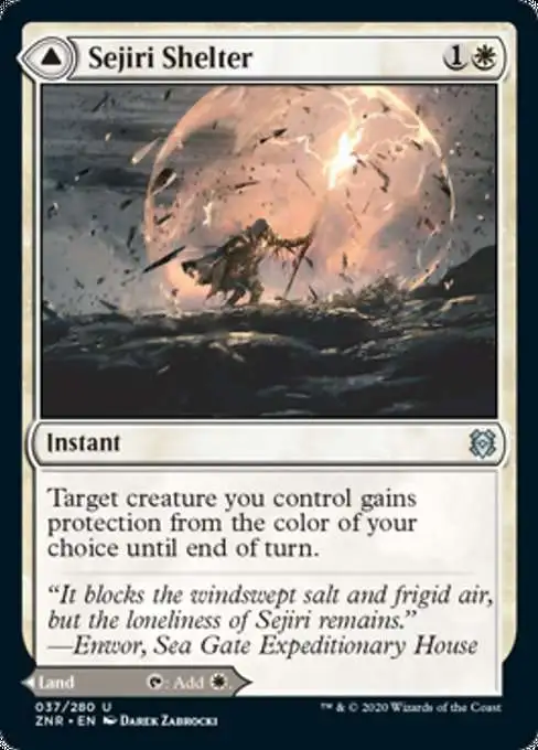 MtG Trading Card Game Zendikar Rising Uncommon Sejiri Shelter // Sejiri Glacier #37