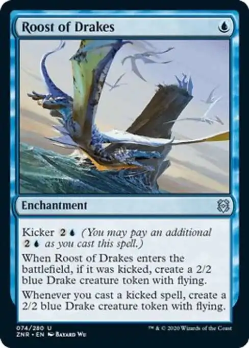 MtG Trading Card Game Zendikar Rising Uncommon Roost of Drakes #74