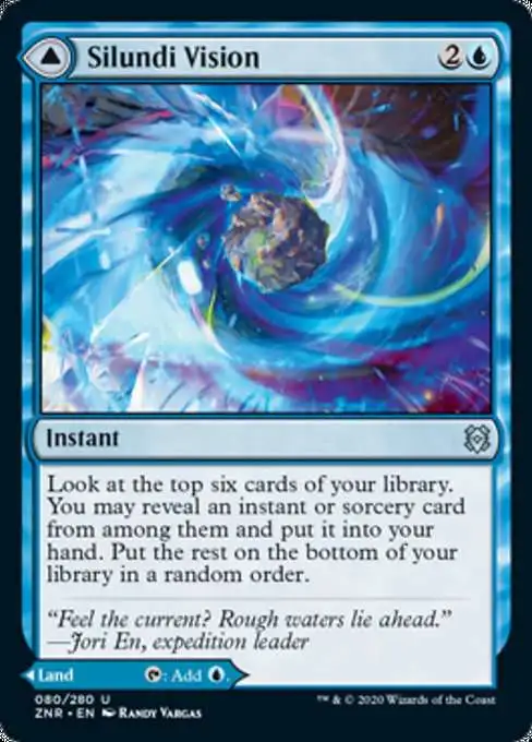 MtG Trading Card Game Zendikar Rising Uncommon Silundi Vision // Silundi Isle #80