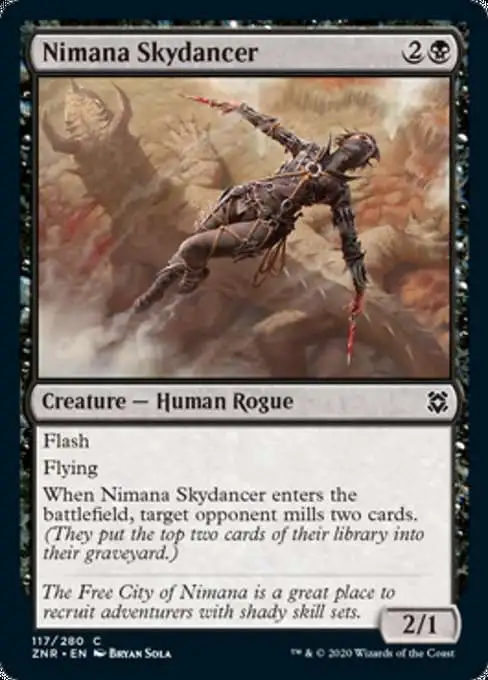 MtG Trading Card Game Zendikar Rising Common Nimana Skydancer #117