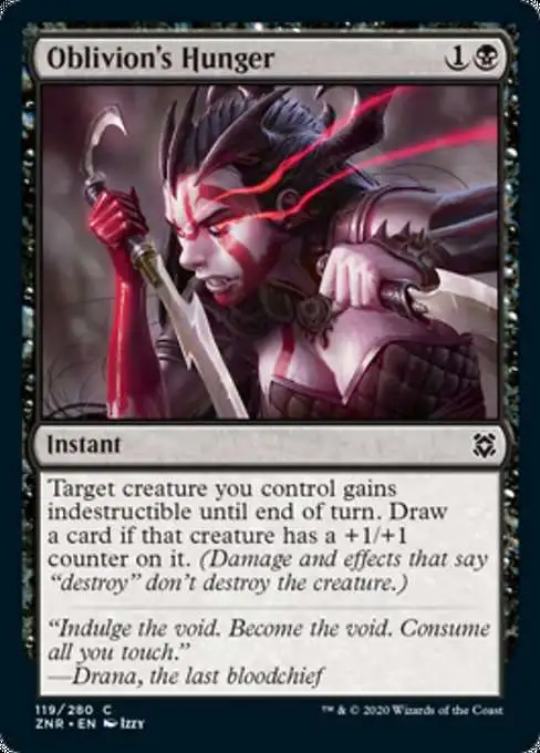 MtG Trading Card Game Zendikar Rising Common Oblivion's Hunger #119