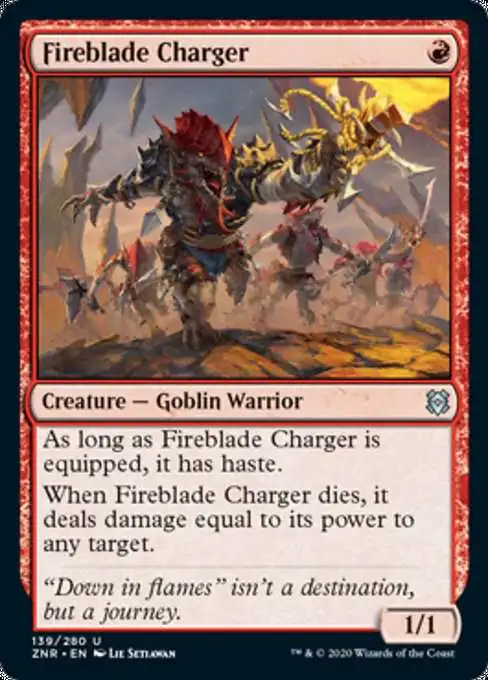 MtG Trading Card Game Zendikar Rising Uncommon Fireblade Charger #139