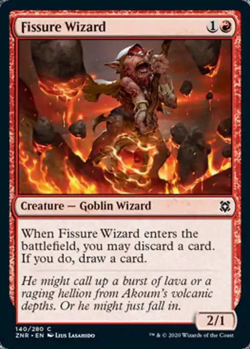 MtG Trading Card Game Zendikar Rising Common Fissure Wizard #140