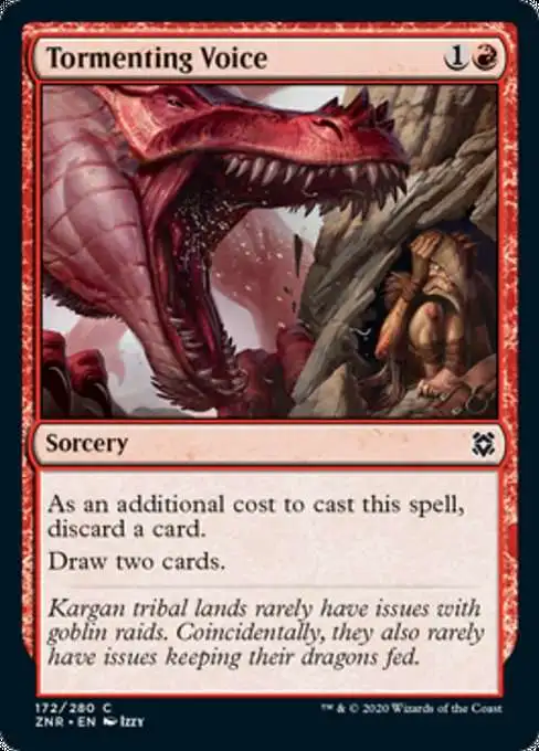 Magic The Gathering Trading Card Game Zendikar Rising Single Card Common Tormenting Voice 172 - ToyWiz Magic The Gathering Trading Card Game Zendikar Rising Single Card Common Tormenting Voice 172 - ToyWiz