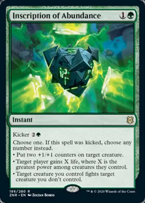 Magic The Gathering Trading Card Game Zendikar Rising Single Card Rare  Inscription of Abundance 186 FOIL - ToyWiz