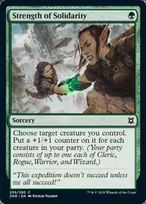 Magic The Gathering Trading Card Game Zendikar Rising Single Card Common  Strength of Solidarity 206 - ToyWiz
