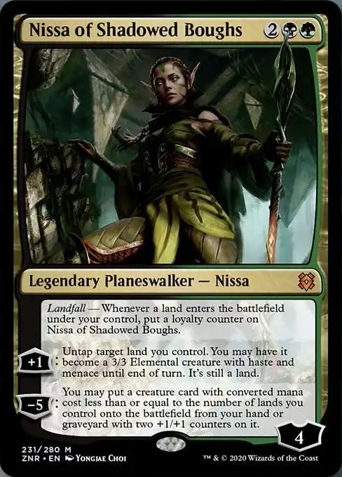 MtG Trading Card Game Zendikar Rising Mythic Rare Foil Nissa of Shadowed Boughs #231