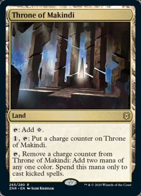 MtG Trading Card Game Zendikar Rising Rare Foil Throne of Makindi #265
