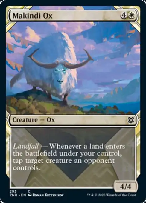 MtG Trading Card Game Zendikar Rising Common Makindi Ox #293 [FOIL Showcase]