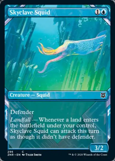 MtG Trading Card Game Zendikar Rising Common Skyclave Squid #296 [FOIL Showcase]